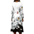 thumbnail image 2 of Floral Dress for Women Spring Fall Plus Size V Neck Flowy a Line Dress High Waist A-Line Swing Sundress, 2 of 3