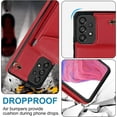 thumbnail image 5 of Phone Case for Samsung Galaxy A53 5G Wallet Cover with Tempered Glass Screen Protector and RFID Blocking Ring Credit Card Holder Cell Accessories A 53 G5 53A SM A536U 6.5" 2022 Women Men Red, 5 of 12