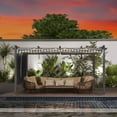thumbnail image 2 of Aoodor 14 x 12 ft. Outdoor Pergola with Retractable Canopy and Sunshade Roller Curtains, Aluminum Frame Grape Trellis Pergola for Patio Backyard and Deck - Gray, 2 of 10