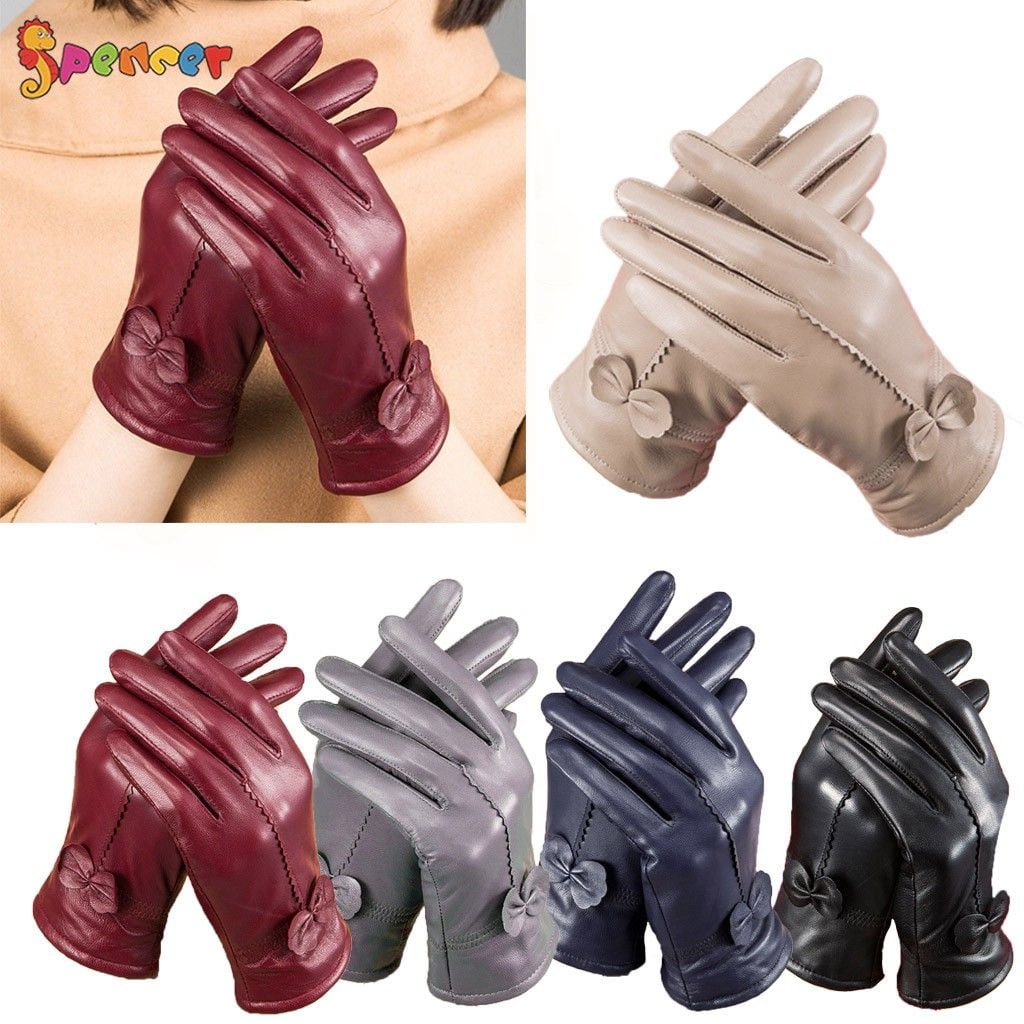 Outdoor Women Driving Gloves Cashmere Winter Warm Mittens Women s Luxury Fur Cuffs Full Finger Motocycle Glove 