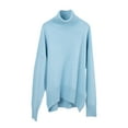 thumbnail image 1 of Yuyuzo Baggy Sweater for Women Long Sleeve High Neck Ribbed Knit Pullover Solid Color Fall Winter Sweater Tops, 1 of 3