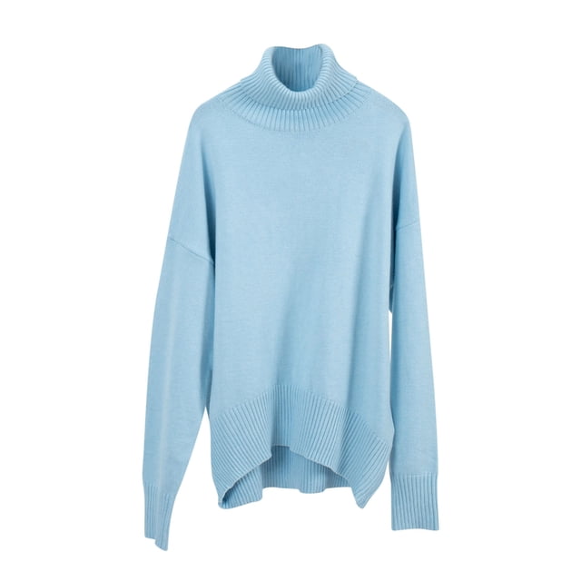 Yuyuzo Baggy Sweater for Women Long Sleeve High Neck Ribbed Knit Pullover Solid Color Fall Winter Sweater Tops