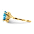 thumbnail image 4 of Primal Gold 14 Karat Yellow Gold 8x6mm Oval Blue Topaz and A Diamond Ring, 4 of 7