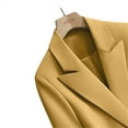 thumbnail image 5 of Yigetop Business Casual Outfits for Women, Turn Down Collar Tie Up Women Elegant Lady Long Sleeve with Belt Fitted Blazers for Women Yellow L, 5 of 6