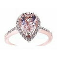 thumbnail image 2 of HeartsAndYou 4ct Natural Peach Morganite Stylish Solitaire Halo Ring 100% 14k SOLID Rose Gold, 2 of 9