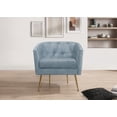 thumbnail image 4 of Home Design 2-Piece Cassy Velvet Flared Arm Living Room Furniture Set with Chair with Stool, Loveseat with Coffee Table, Blue, 4 of 13