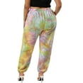 thumbnail image 3 of Unique Bargains Juniors' Plus Size Drawstring Waist Contrast Color Jogger Pants, 3 of 6