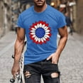 thumbnail image 2 of UVEASISHA USA Independence Day T-shirts for Men Short Sleeve American Flag Sunflower Graphic Tee 4th of July Patriotic T Shirts Blue XXXXXL, 2 of 6