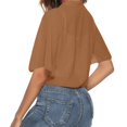 thumbnail image 5 of CIENVNSTG Women's Chiffon Cropped Bolero Sheer Shrugs Lightweight Short Bolero Cardigan Trendy 2026 Summer Tops Light Brown 2XL, 5 of 7