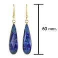 thumbnail image 4 of Unique Blue Lapis Lazuli Long Teardrops Gold-Plated Silver Dangle Earrings, 4 of 5