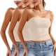 thumbnail image 1 of Blusa informal de verano sin tirantes de color liso para mujer, 3 piezas, de poliéster, 1 of 5