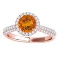 thumbnail image 2 of Aonejewelry 1.20 Ct. Ttw Diamond and Round Shaped Citrine Ring in 10K Rose Gold, 2 of 4