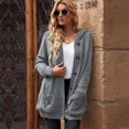 thumbnail image 4 of Suéter de punto tipo cárdigan de invierno para mujer, estilo europeo y americano, con forro polar y capucha interior cálida para mujer, 4 of 6