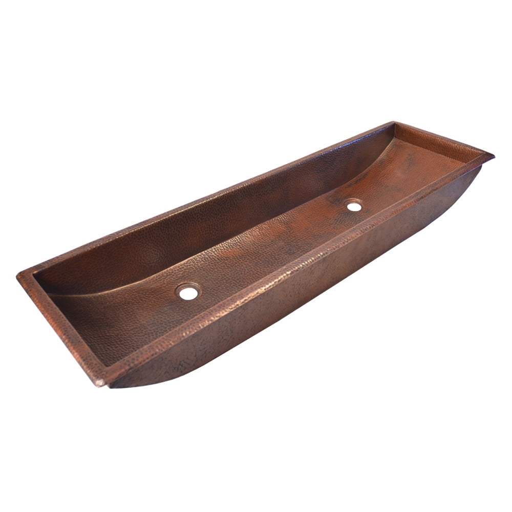 Native Trails Cps208 Copper 48" Trough Style Double Drain Bathroom Sink