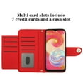 thumbnail image 3 of Faux Leather Wallet Case Compatible with Samsung Galaxy A05 | Classic Wrist Strap Flip Case | Ultra Slim Card Slots Stand Function Shockproof Phone Cover for Samsung Galaxy A05 - Red, 3 of 7
