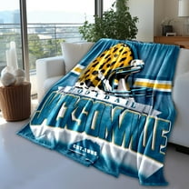 Jacksonville Football Blanket Classic Sherpa Double Layer Fabric Warm Blankets, Soft Flannel Throw Blankets for Football Fans Gifts 60" X 50"