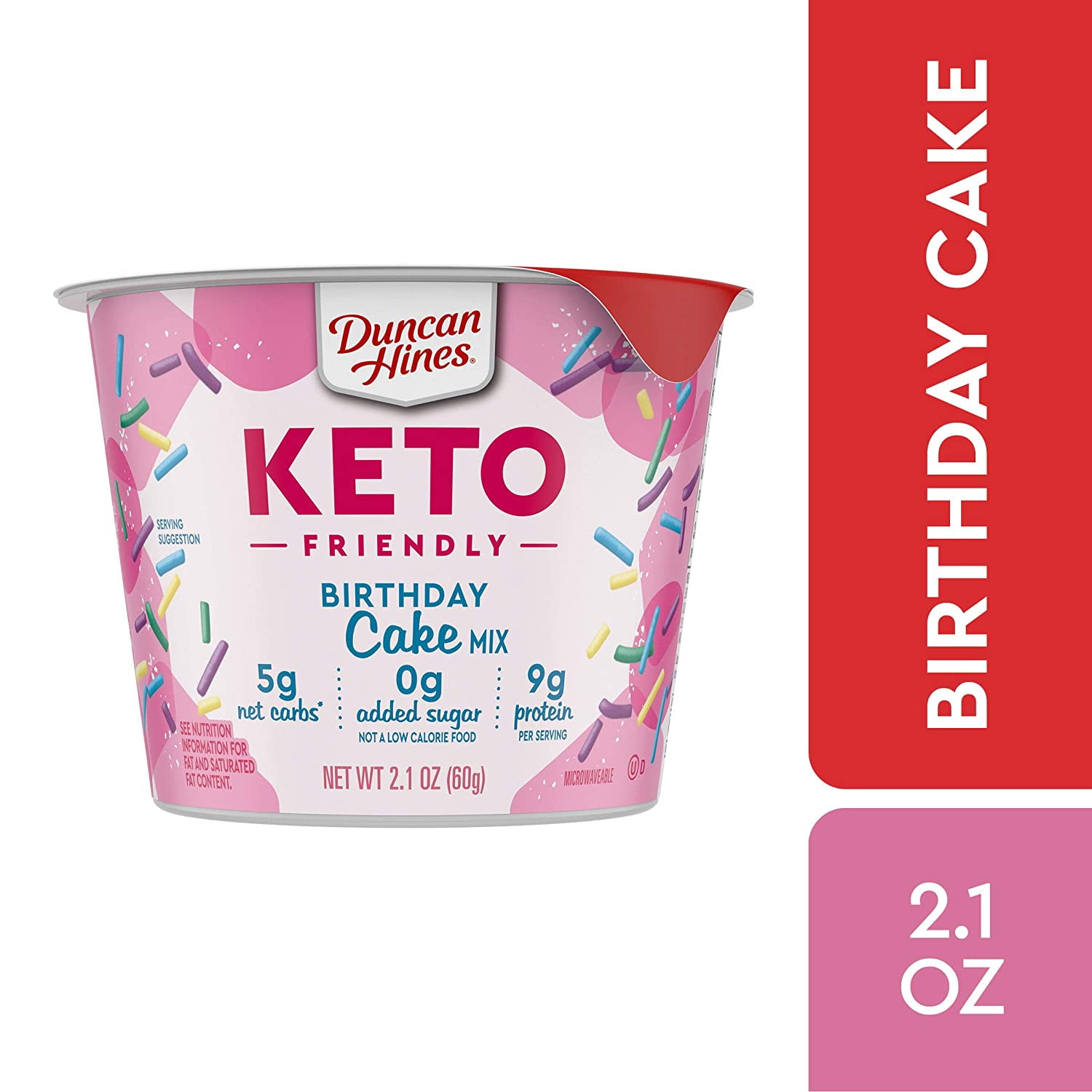 Duncan Hines Keto Friendly Cake Cups Birthday Cake Mix, 2