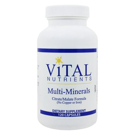 Vital Nutrients - Multi-Minéraux Citrate / malate Formule (pas de cuivre ou de fer) - 120 Capsules