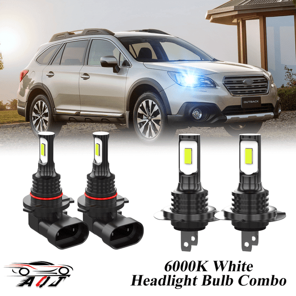 8000K Ice Blue LED Headlight Bulbs Combo Kit For Subaru Outback 2005-2014
