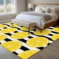 thumbnail image 4 of Yellow Lemon Area Rugs 5'x8', Washable Small Throw Rugs for Classroom Bedroom, Summer Botanical Fruits Black White Stripes Indoor Outdoor Rug Non-Slip Low Pile Carpet Runner Reversible Floor Mats, 4 of 8