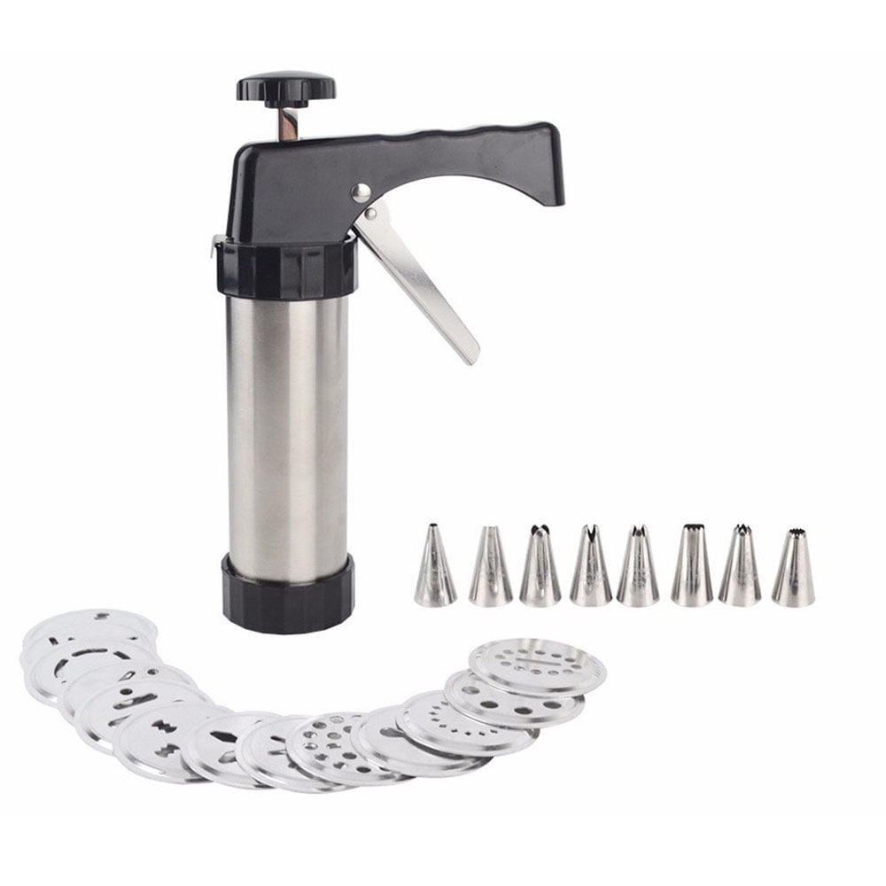 Cookie Press Gun Cake Decorating Gun Stainless Steel Disc Shapes Spritz