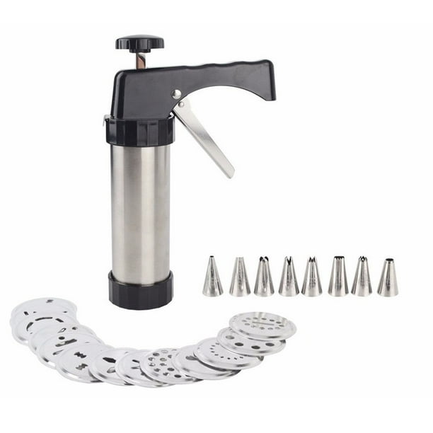 Cookie Press Gun Cake Decorating Gun Stainless piping Steel Disc Shapes