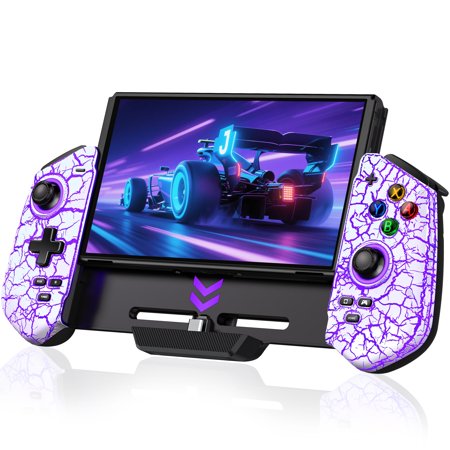 Switch Pro Wired Controller | Zero Latency, Turbo Mode,Dual Vibration, 4-Slot Card Storage | Compatible with OLED & Standard Models