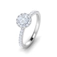 thumbnail image 3 of Certified G/I1 1 Carat TW Diamond Halo Set Engagement Ring in 10k White Gold, 3 of 5