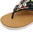 thumbnail image 6 of Women's Beach Sandals Beaded Shell Flip Flops for Women with Arch Support Summer Casual Bohemian Wedge Ethnic Style Slippers, 6 of 7