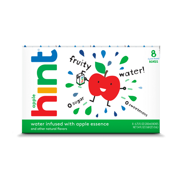 Hint Kids Water Apple, (Pack of 32) 6.75 Fl Oz, Pure Water Infused With