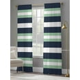 thumbnail image 4 of Green Navy Blue Striped Sheer Curtains for Living Room Bedroom Chic Abstract Lines Geometric Sheer Curtains 108 Inch Long 2 Panels Set Light Filtering Curtain Window Treatments Drapes for Dining Room, 4 of 6