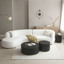 DSstyles 2024 New Curved Sofa, Luxury Modern Living Room Upholstery Curved Sofa With Chaise, Soft Boucle Sofa, Right Hand Facing Sectional For Bedroom Apartment Office