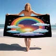 thumbnail image 2 of Rainbow Clouds Splash Art Beach Towel Soft Absorbent Large Bath Towel For Swimming Pool Travel Spa Sport Gym, 2 of 5
