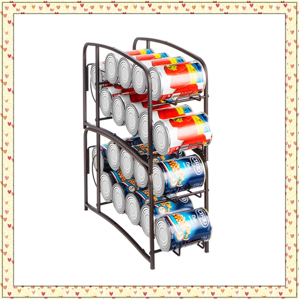2 Pack Can Storage Rack Freestanding Stackable Can Storage Dispenser