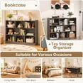 thumbnail image 6 of Costway 3-tier Open Bookcase 8-Cube Bookshelf Storage Display Cabinet French Oak Gray, 6 of 10