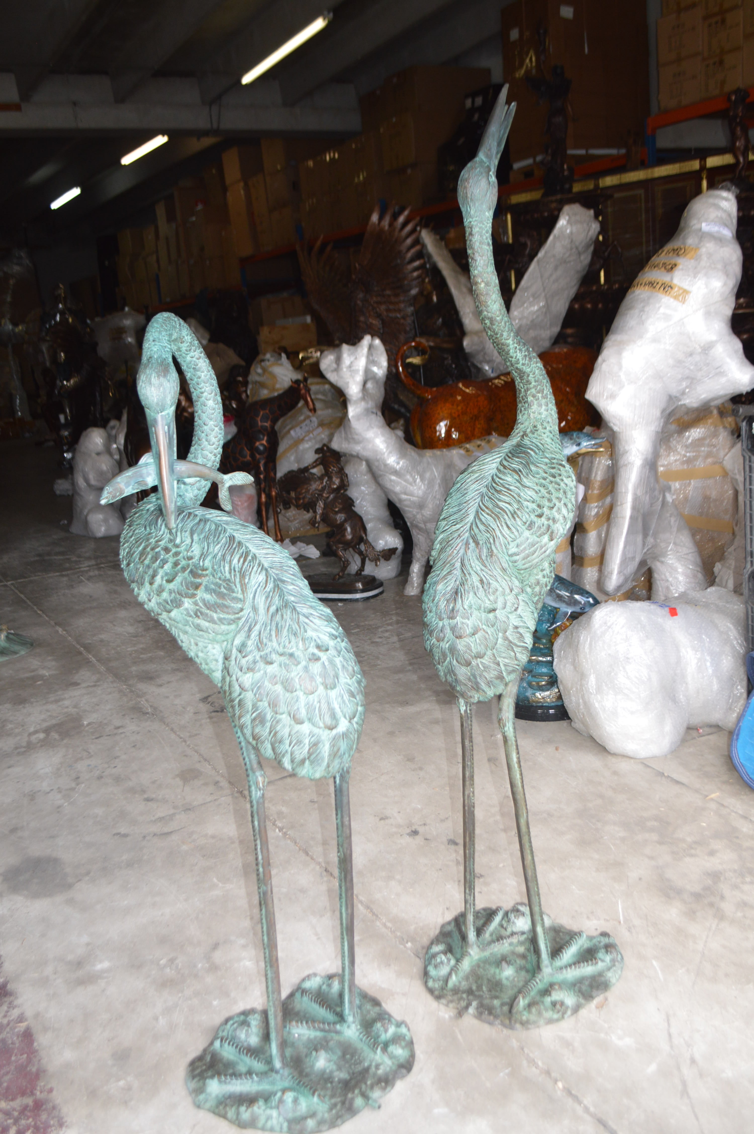 Nifao 52" Animals & Insects Crane Garden Statues, Weatherproof