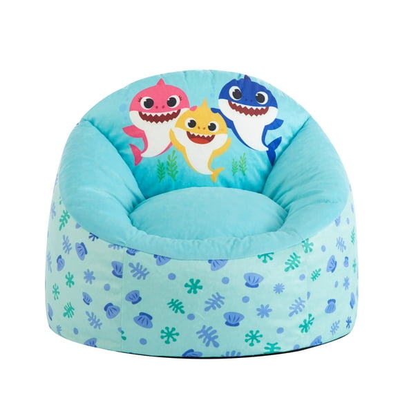 Nickelodeon Baby Shark Bean Bag Chair, Blue Polyester