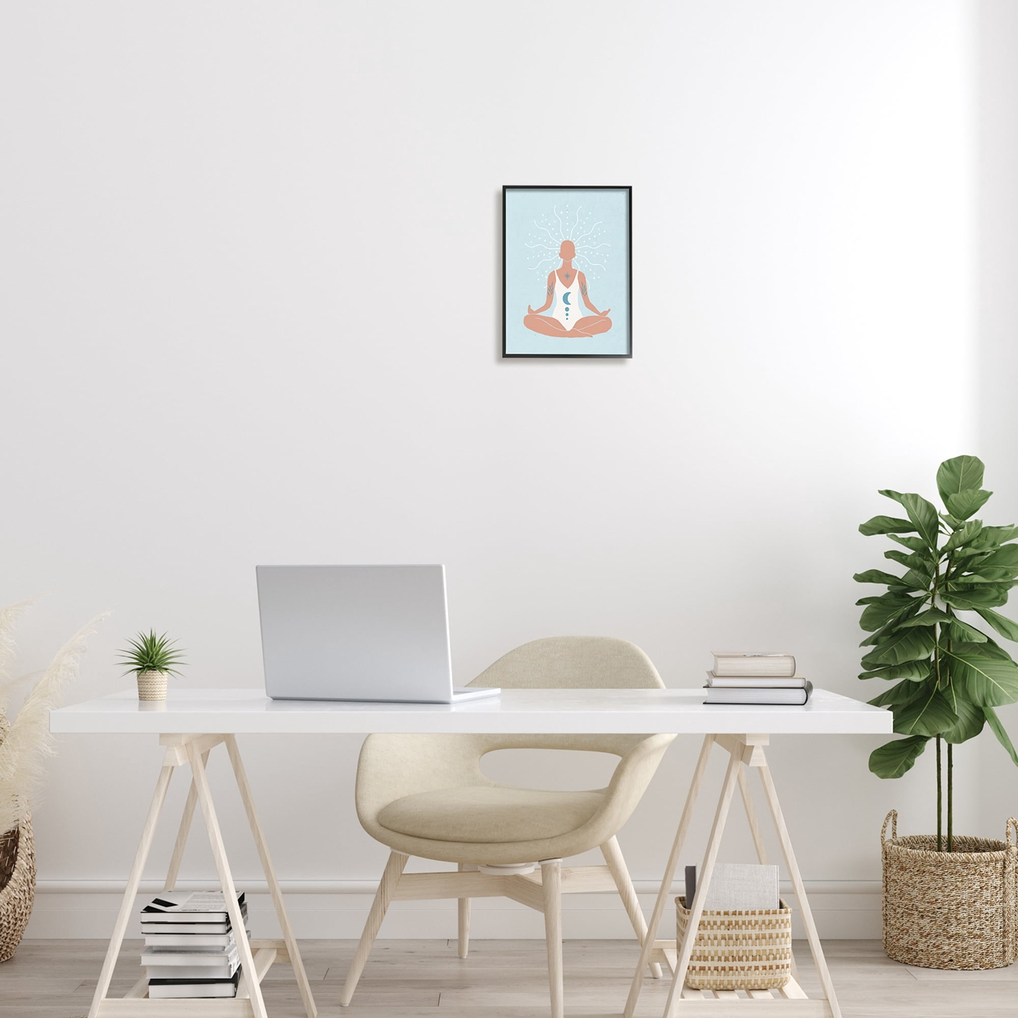 Stupell Industries Mindful Tai Chi Human Meditation Stellar Energy Tuning,24 x 30, Design by Nina Blue