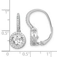 thumbnail image 3 of Auriga 925 Sterling Silver Rhodium-plated Round Cubic Zirconia Halo Dangle Earrings for Women, 3 of 5