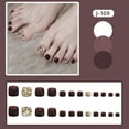 thumbnail image 1 of 24PCS Faux Ongles Pleins Strass Conception Courte Pleine Couverture Faux Ongles, 1 of 5