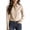 Beige, variant on Shirts for Women Long Sleeve Regular Fit Button Down Shirt with Hidden Placket and Turn Down Collar for Work