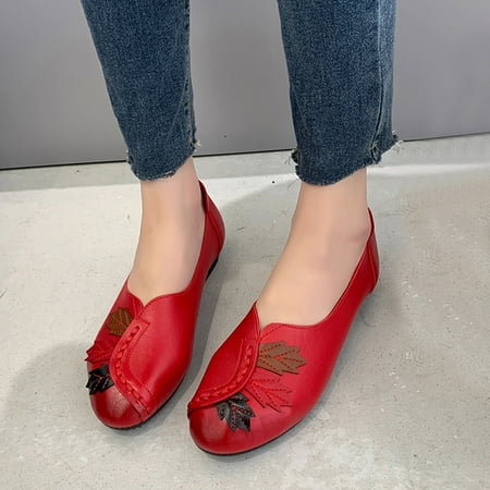 

Aayomet Women Wedges Boots Platform Shoes Slip on Boots Fashion Casual Fashion Four Season Women Casual Shoes Flat Round Toe Red 7