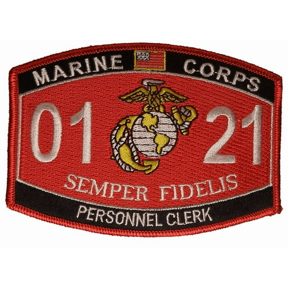 MARINE CORPS 0121 PERSONNEL CLERK MOS SEMPER FIDELIS PATCH USMC EGA