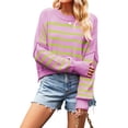 thumbnail image 2 of Women'S Oversized Batwing Sweaters 2025 Fall Outfits Trendy Crewneck Knit Side Slit Pullover Tops Purple Green XL, 2 of 7