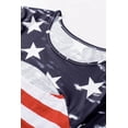 thumbnail image 3 of POGLIP Women's Black Contrast American Flag Cutout T-Shirt, 3 of 6