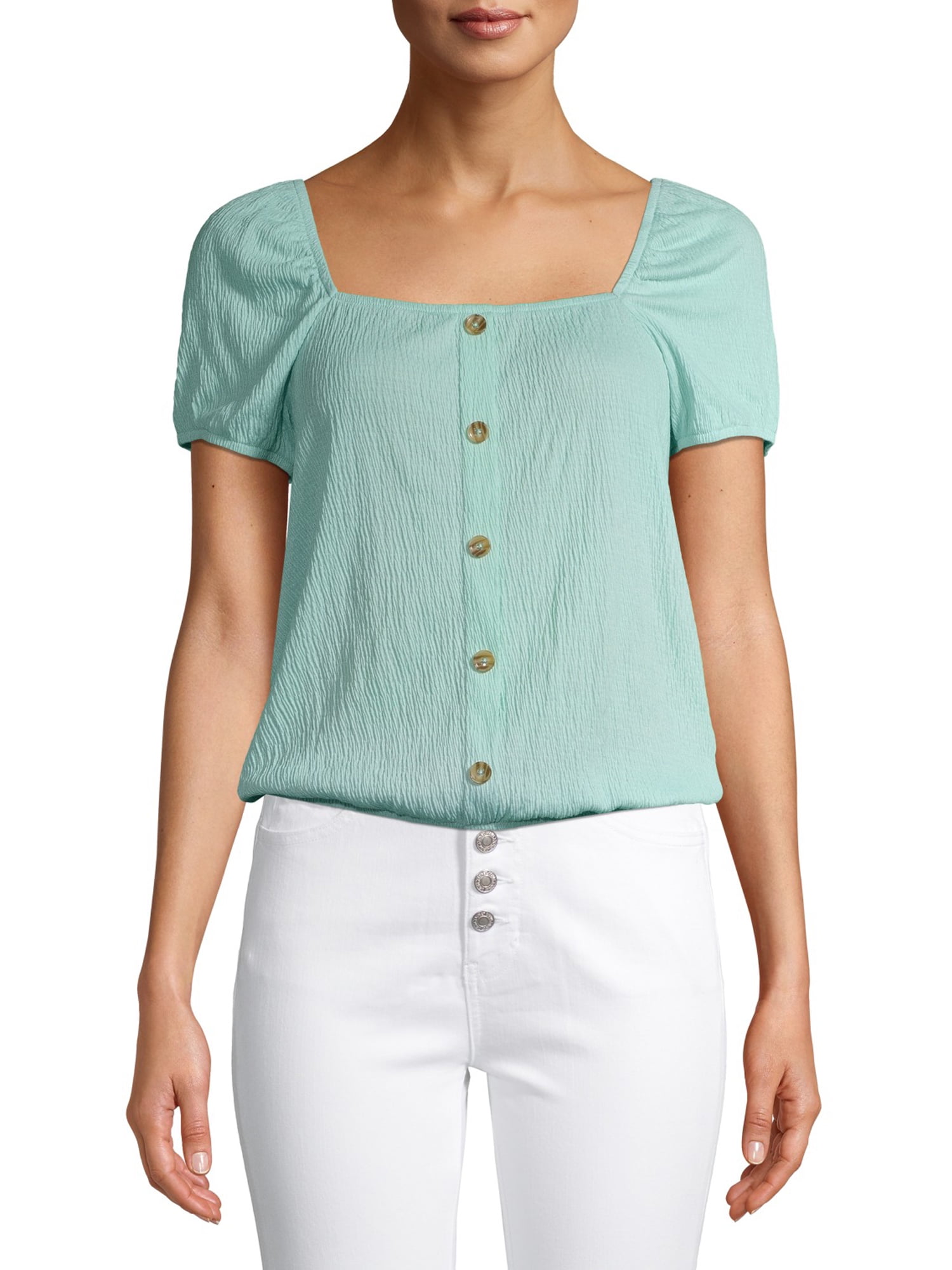 square neck peasant top