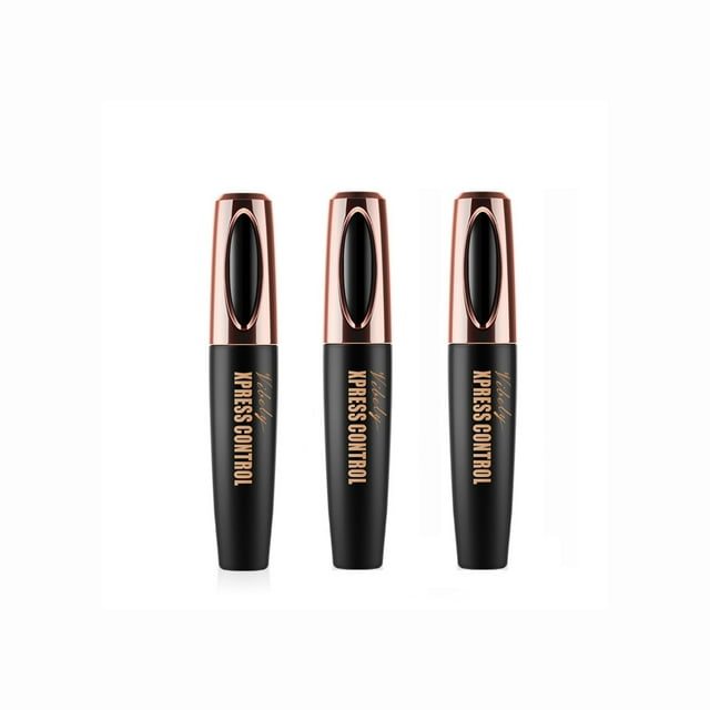 3 Pack 5D Voluminous Fiber Mascara,Black Volume and Length Waterproof Smudge-proof Natural No Clumping Smudging Lasting All Day