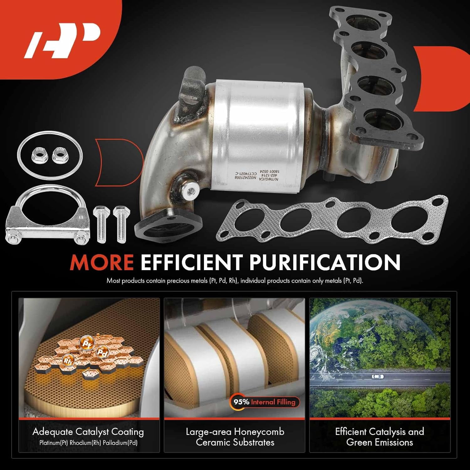 A-Premium Exhaust Manifold Catalytic Converter with Gasket Kit Direct-Fit Compatible with Hyundai Sonata 2015-2019 2.4L & Kia Optima 2016-2020 2.4L, E.P.A. Compliant, Replace# 285102GAV0