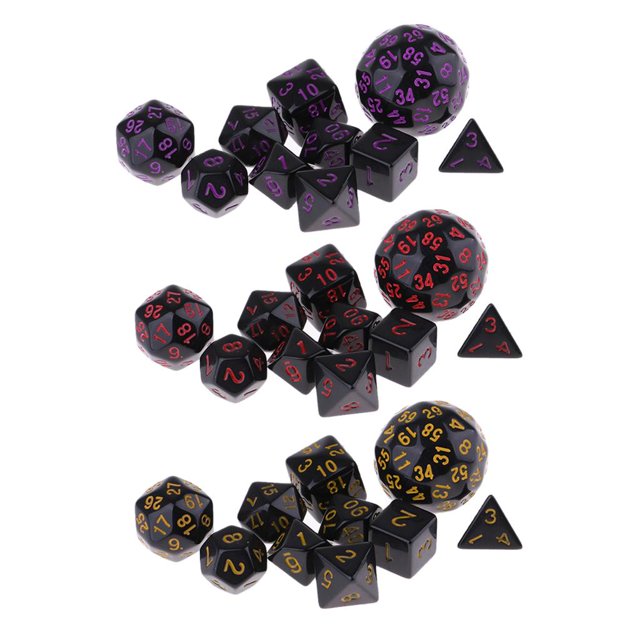 30 piezas de juegos de de dados de números de múltiples caras familia KTV para DND RPG MTG yotijar Juegos de dados poliédricos