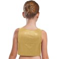 thumbnail image 2 of TSSOE Kids Girls Sparkly Metallic Ruffle Modern Hip Hop Jazz Ballet Dance Vest Stage Performance Tank Crop Tops Dancewear Gold 10-14, 2 of 5